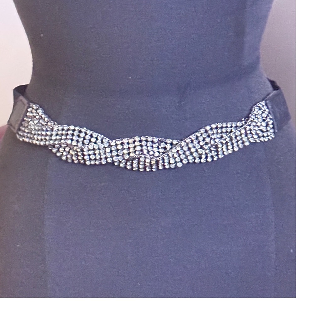 Tasha Braided light green‎ Rhinestone Belt Elastic stretch woman Sm Y2K
Preloved